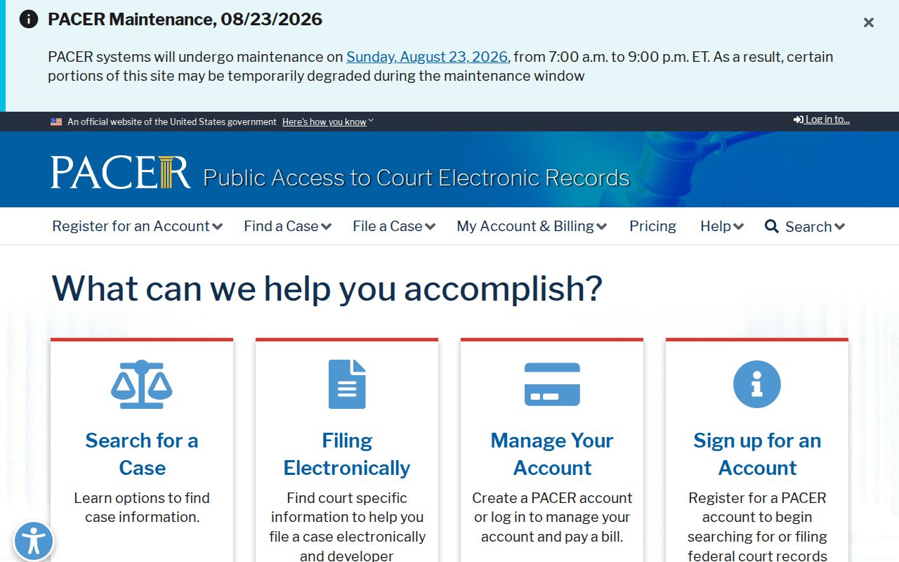 Elbert County case search comparison with federal PACER