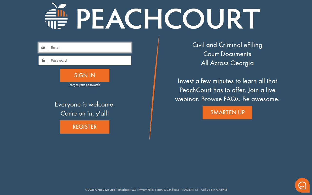 Elbert County case search PeachCourt login