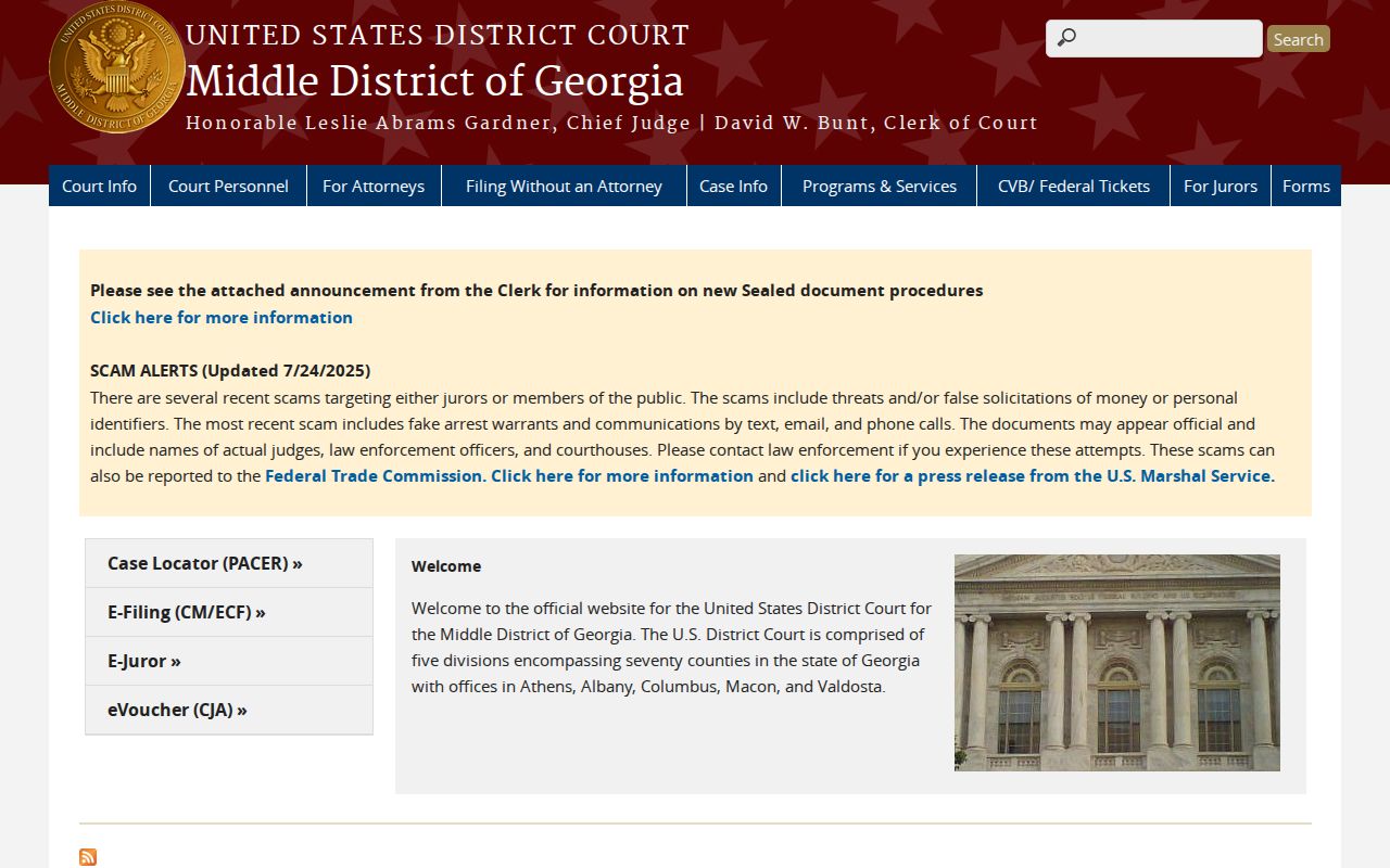 Elbert County court records comparison with Middle District federal court