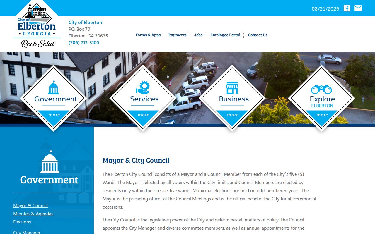 Elberton court docket city council administration page