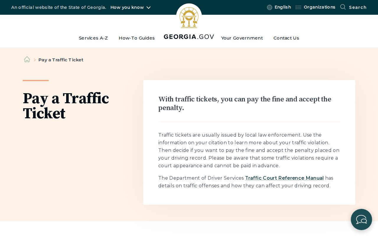 Elbert County traffic court records Georgia.gov ticket payment guidance
